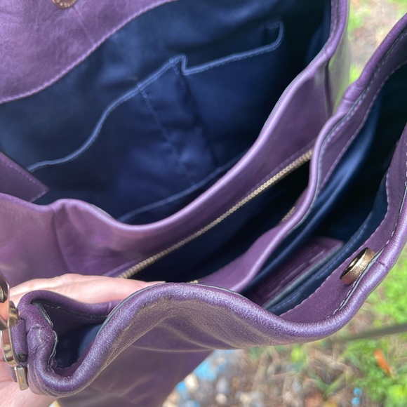 Coach Madison Phoebe purple pebbled leather Hobo satchel Bag - Picture 8 of 15